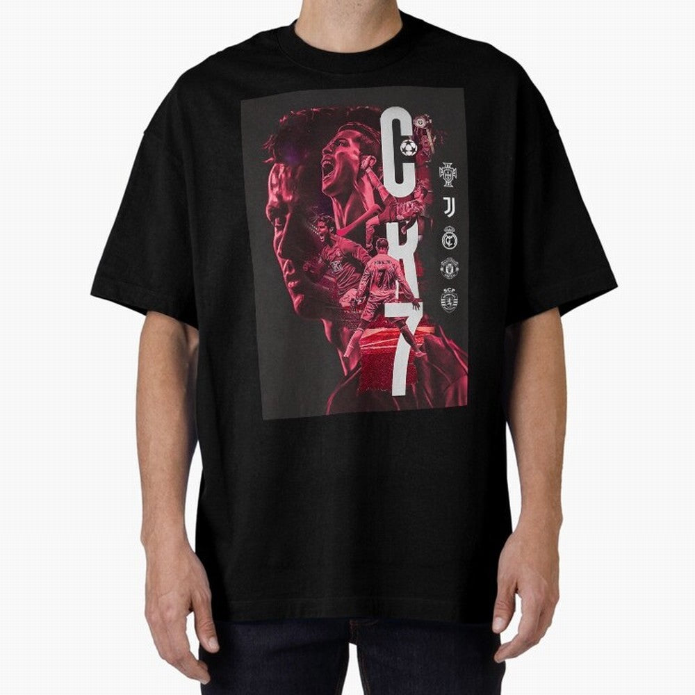 CR7 Oversized T-Shirt Bring World Football Passion into Match Day Hype around FIFA World Cup 2026 USA Canada Mexico, Cristiano Ronaldo, Haaland and CR7, France, Vintage Soccer Flavor, Modern Football Stars, National Flags and Final Night Emotion;