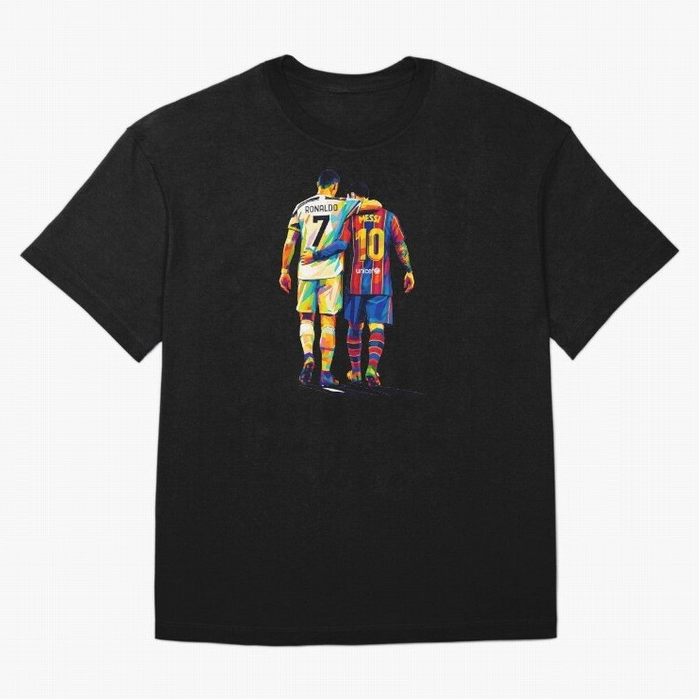 Cristiano Ronaldo And Messi Wpap Art Oversized T-Shirt Honor the Football Icons of FIFA World Cup 2026 for Fans of Neymar, Haaland and Cristiano Ronaldo and Brazil, Portugal and Argentina, Bringing Goal Celebration Energy, Supporter Heritage,