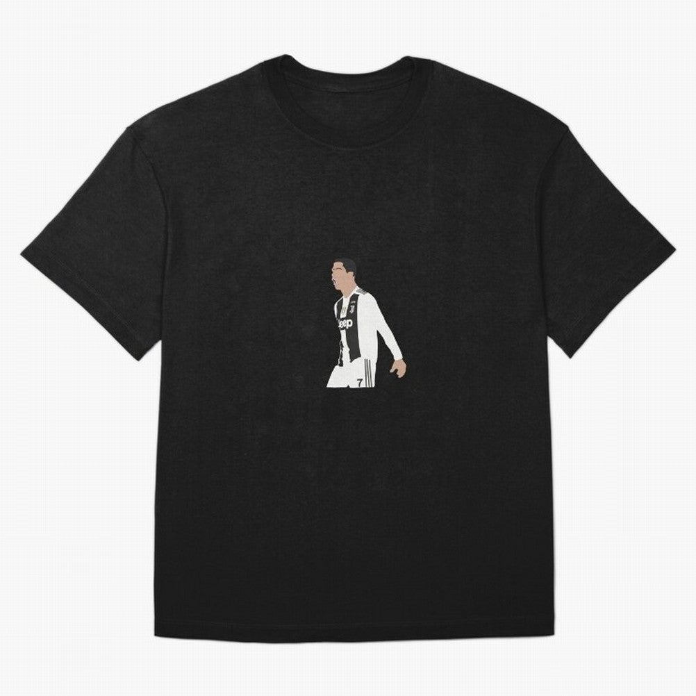 Juventus Cristiano Ronaldo Cartoon Oversized T-Shirt Show Your Love for the FIFA World Cup 2026 USA Canada Mexico Journey through Messi Highlights, England Pride, Classic Soccer Heritage, Championship Pressure, Fan Loyalty and International Pride;