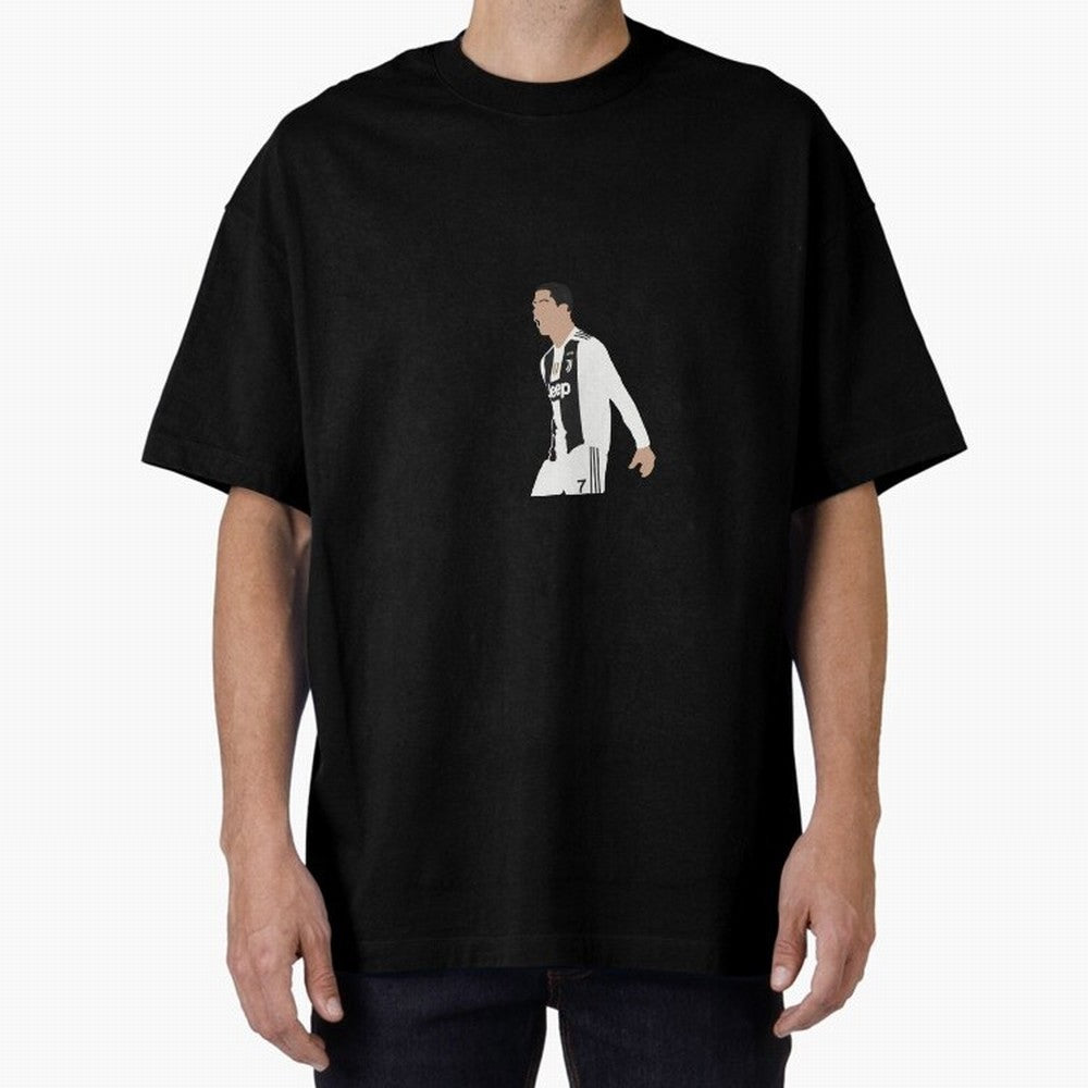 Juventus Cristiano Ronaldo Cartoon Oversized T-Shirt Show Your Love for the FIFA World Cup 2026 USA Canada Mexico Journey through Messi Highlights, England Pride, Classic Soccer Heritage, Championship Pressure, Fan Loyalty and International Pride;