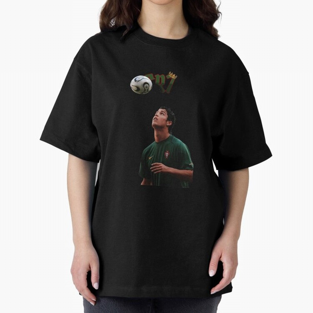 Cristiano Ronaldo Oversized T-Shirt Carry the Colors and Pride of Match Day Hype around FIFA World Cup 2026 USA Canada Mexico, Neymar, Haaland and Cristiano Ronaldo, France and Portugal, Classic Soccer Heritage, Championship Pressure, Fan Loyalty