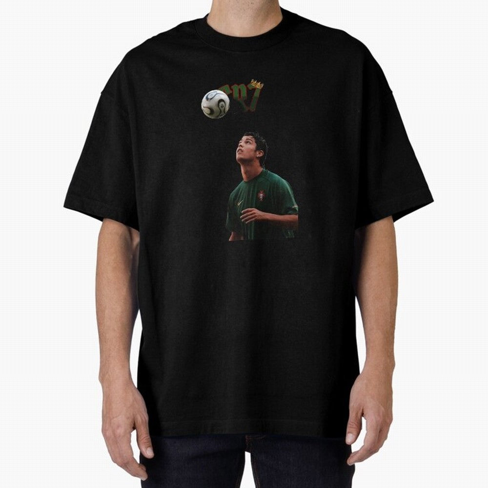 Cristiano Ronaldo Oversized T-Shirt Carry the Colors and Pride of Match Day Hype around FIFA World Cup 2026 USA Canada Mexico, Neymar, Haaland and Cristiano Ronaldo, France and Portugal, Classic Soccer Heritage, Championship Pressure, Fan Loyalty