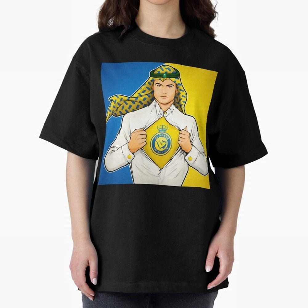 Al Nassr Cr7 Oversized T-Shirt Share Global Football Passion for FIFA World Cup 2026 Group Stage, Driven by CR7 and Messi, Argentina and Brazil, Soccer Culture, Superstar Moments, National Team Dreams and Competitive Fire; Created for Match Day