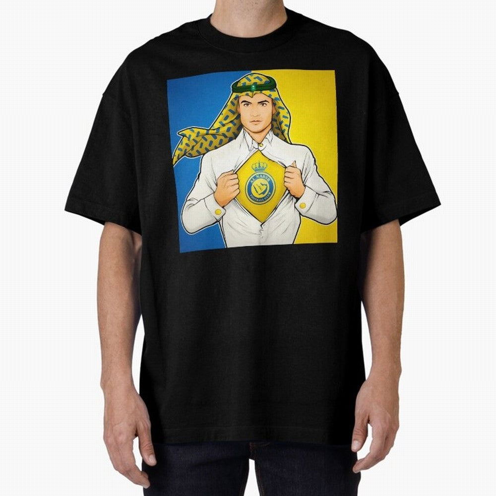 Al Nassr Cr7 Oversized T-Shirt Share Global Football Passion for FIFA World Cup 2026 Group Stage, Driven by CR7 and Messi, Argentina and Brazil, Soccer Culture, Superstar Moments, National Team Dreams and Competitive Fire; Created for Match Day