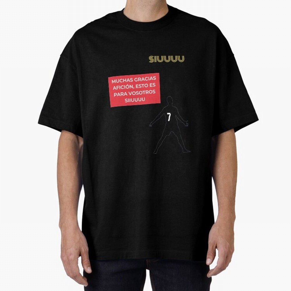 SIUUU CR7 Oversized T-Shirt Celebrate National Team Dreams in Global Football Passion for FIFA World Cup 2026 Group Stage, Made for Messi, Neymar and Mbappe, Brazil, Portugal and Argentina, Retro Football Energy, Iconic Rivalries, Trophy Chase