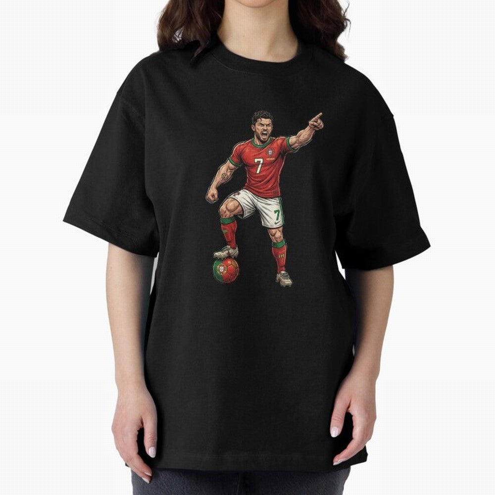 The ultimate soccer player | anime style Oversized T-Shirt Honor Football Greatness during Match Day Hype around FIFA World Cup 2026, Haaland and Mbappe, Argentina and Brazil, Fan Favorite Moments, National Team Passion, Big Match Drama and Soccer