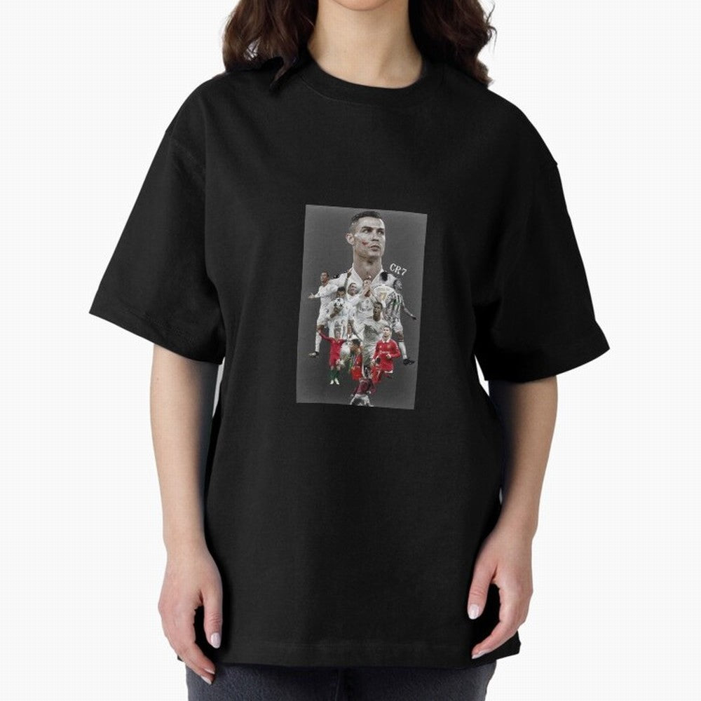 Cristiano Ronaldo Oversized T-Shirt Celebrate Classic Football Spirit in FIFA World Cup 2026 Group Stage for Fans of Haaland and Mbappe and Argentina, Bringing Football History, Final Match Energy, Crowd Noise and Once in a Lifetime Moments; Ideal
