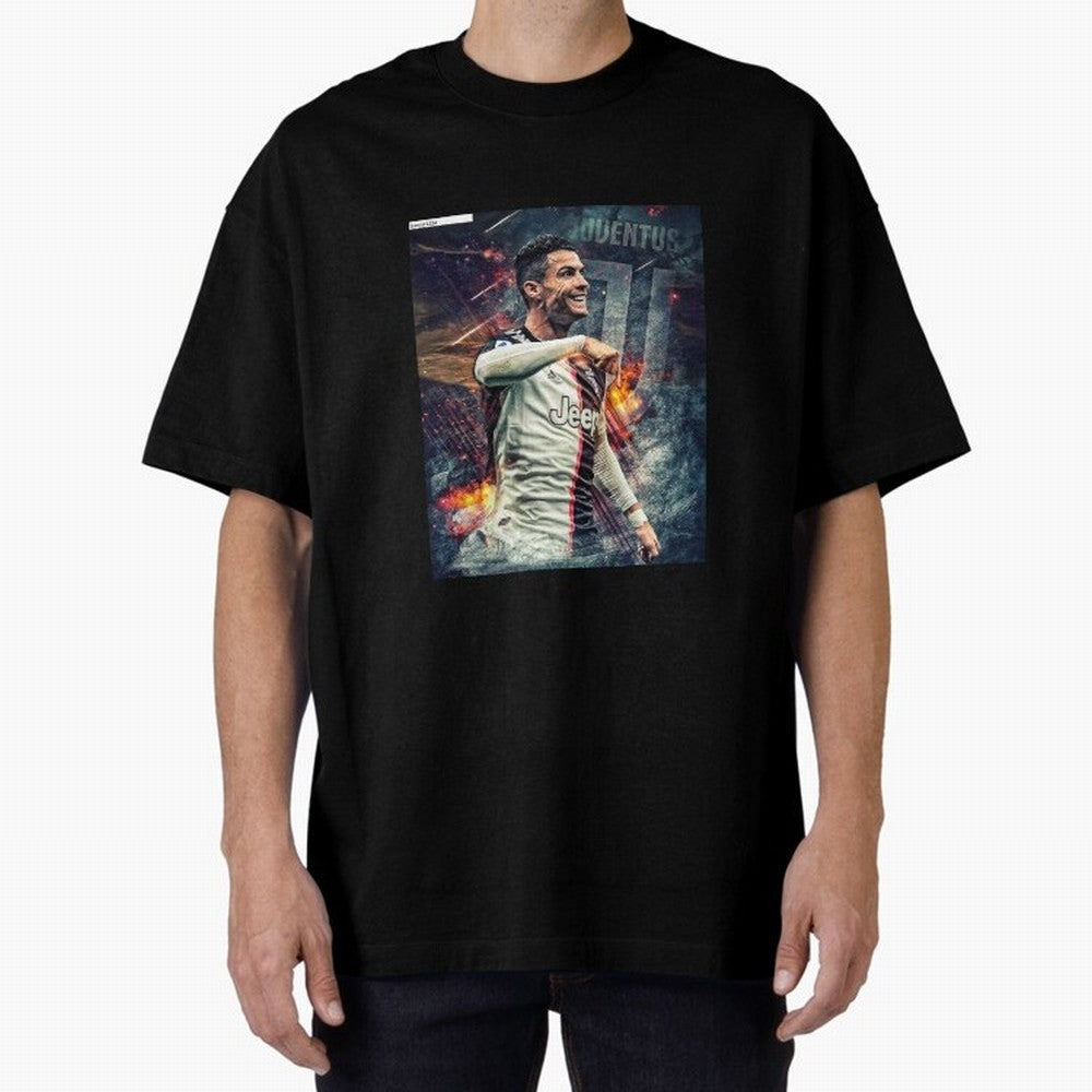 Wallpaper Cristiano Ronaldo Oversized T-Shirt Support the FIFA World Cup 2026 Journey through Haaland and Mbappe Highlights, France and Portugal Pride, Supporter Pride, Iconic Celebrations, Legendary Names and Global Match Day Energy; Made for