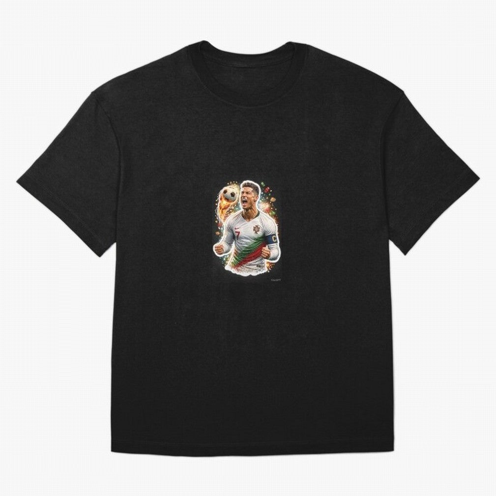 Ronaldo Winning Moment Oversized T-Shirt Back the Journey through FIFA World Cup 2026 Group Stage for Fans of Haaland and Mbappe and Spain, Bringing Champion Mindset, Group Stage Buzz, Knockout Tension and Passionate Fan Culture; Perfect for People