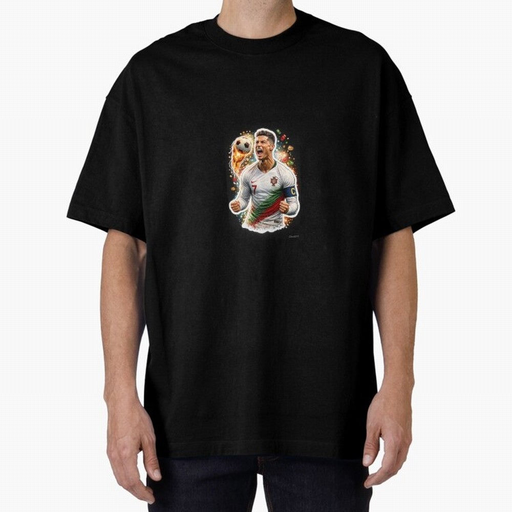 Ronaldo Winning Moment Oversized T-Shirt Back the Journey through FIFA World Cup 2026 Group Stage for Fans of Haaland and Mbappe and Spain, Bringing Champion Mindset, Group Stage Buzz, Knockout Tension and Passionate Fan Culture; Perfect for People