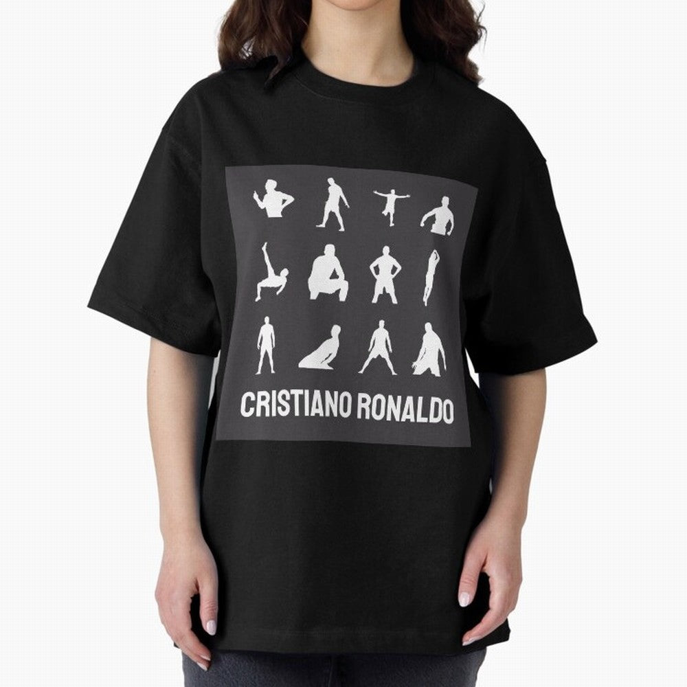 Cristiano Ronaldo Minimalism Silhouette Oversized T-Shirt Support the Legends of FIFA World Cup 2026 USA Canada Mexico Spirit, Inspired by Brazil, Portugal and Argentina, Messi, Neymar and Mbappe, Goal Celebration Energy, Supporter Heritage,