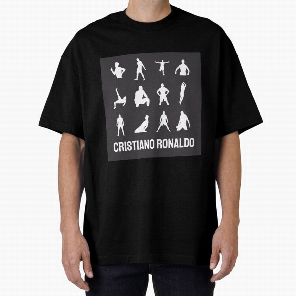 Cristiano Ronaldo Minimalism Silhouette Oversized T-Shirt Support the Legends of FIFA World Cup 2026 USA Canada Mexico Spirit, Inspired by Brazil, Portugal and Argentina, Messi, Neymar and Mbappe, Goal Celebration Energy, Supporter Heritage,