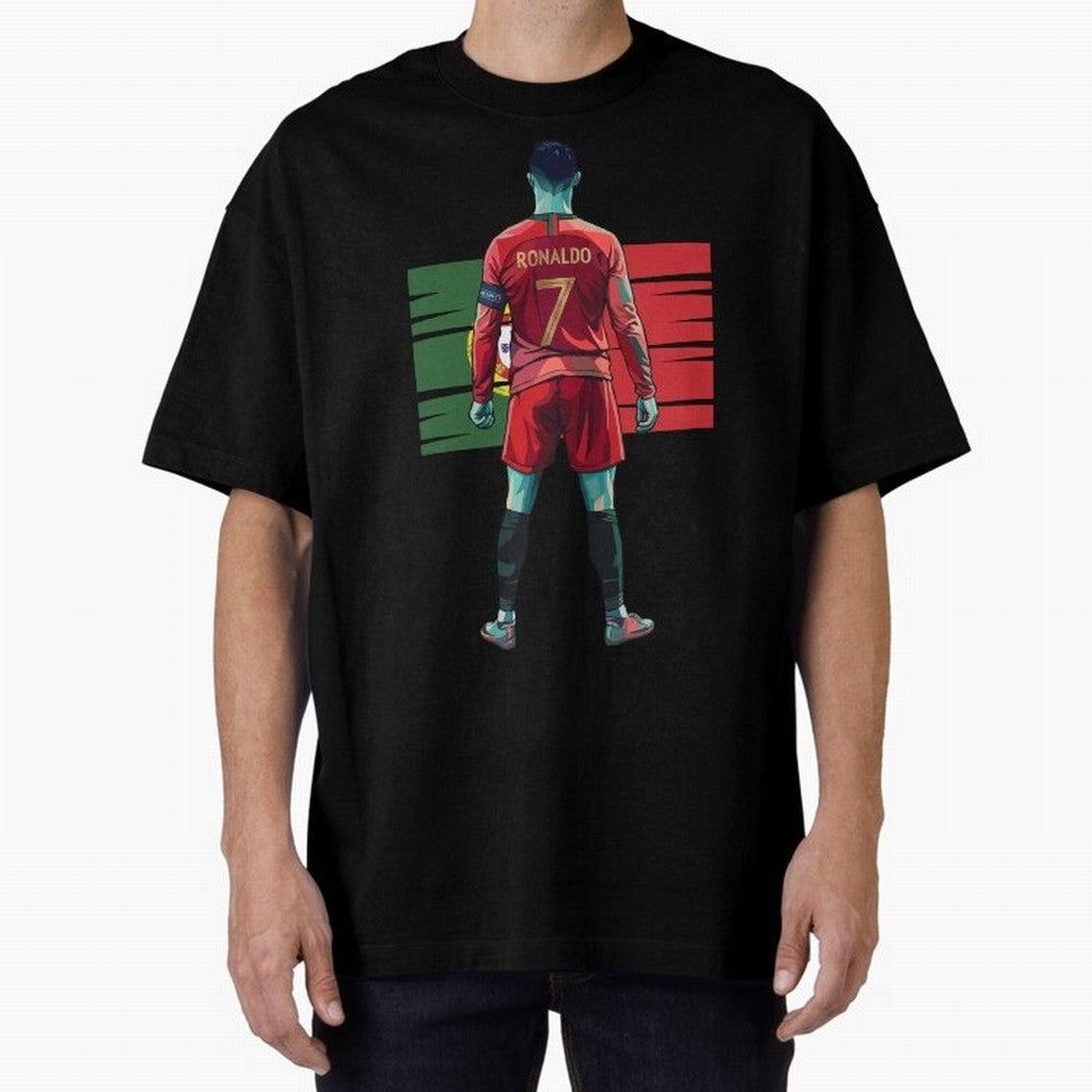 Cristiano Ronaldo Oversized T-Shirt Fuel the Hype around Global Football Passion for FIFA World Cup 2026 Group Stage, Centered on Cristiano Ronaldo, Spain, Classic Soccer Heritage, Championship Pressure, Fan Loyalty and International Pride; Perfect