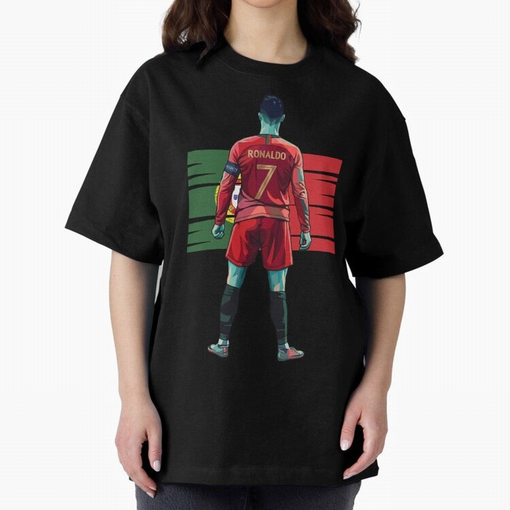 Cristiano Ronaldo Oversized T-Shirt Fuel the Hype around Global Football Passion for FIFA World Cup 2026 Group Stage, Centered on Cristiano Ronaldo, Spain, Classic Soccer Heritage, Championship Pressure, Fan Loyalty and International Pride; Perfect