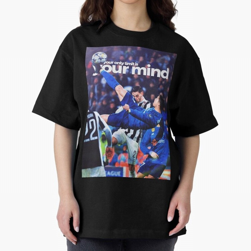 Cristiano Ronaldo - Your only limit is your mind Oversized T-Shirt Celebrate National Team Dreams in the FIFA World Cup 2026 Group Stage Journey through Messi, CR7 and Mbappe Highlights, Portugal, Spain and Germany Pride, Football History, Final
