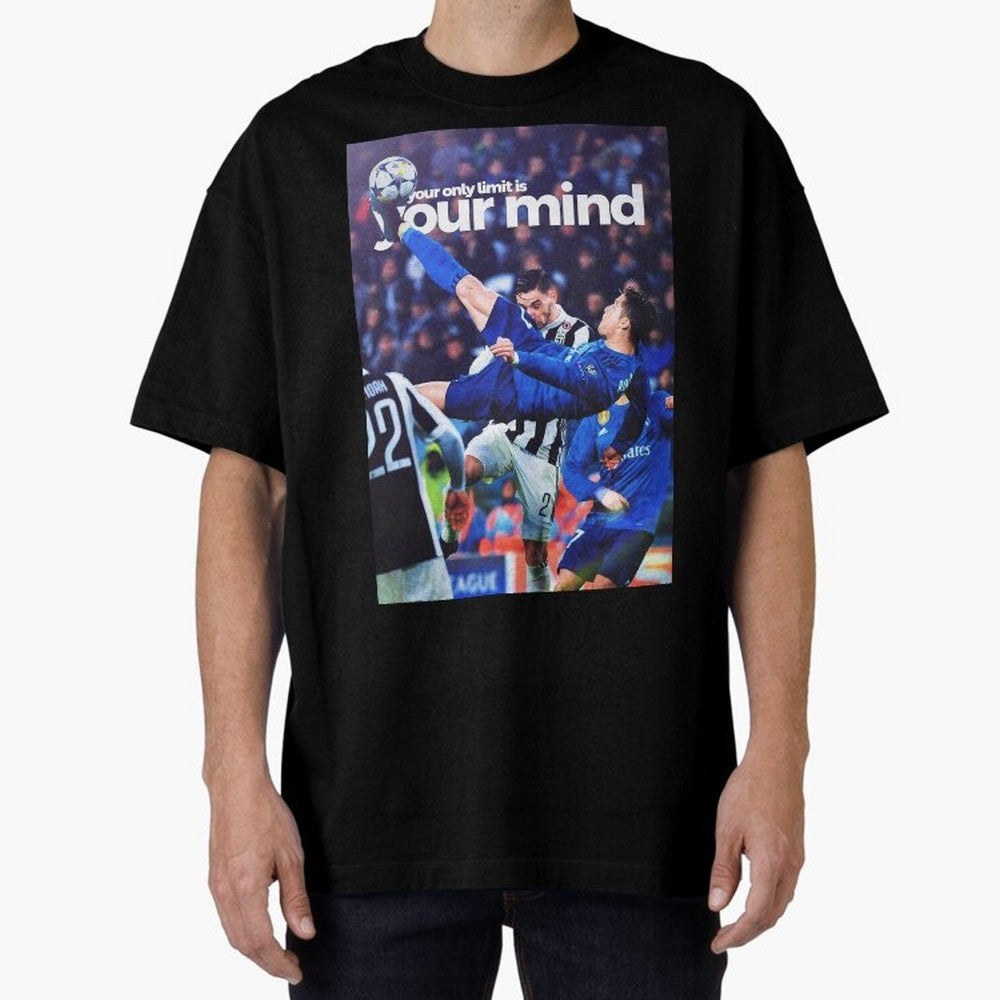 Cristiano Ronaldo - Your only limit is your mind Oversized T-Shirt Celebrate National Team Dreams in the FIFA World Cup 2026 Group Stage Journey through Messi, CR7 and Mbappe Highlights, Portugal, Spain and Germany Pride, Football History, Final