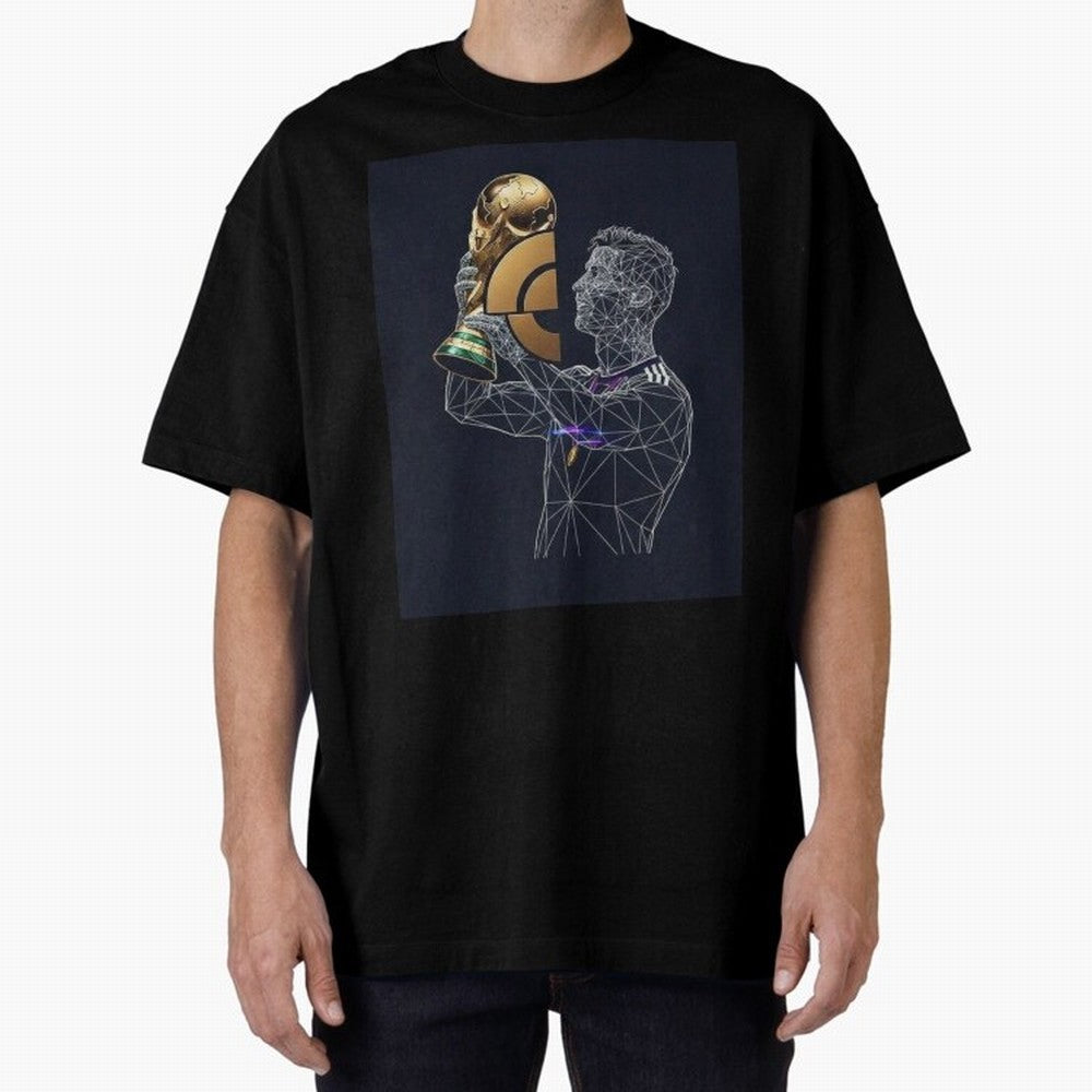 Digital Football Oversized T-Shirt Fuel FIFA World Cup 2026 Group Stage Celebrating Messi, Neymar and Mbappe, Spain Energy, Football Festival Excitement, Trophy Ambitions, Country Rivalries and Star Player Buzz; Perfect for Supporters Who Want Bold
