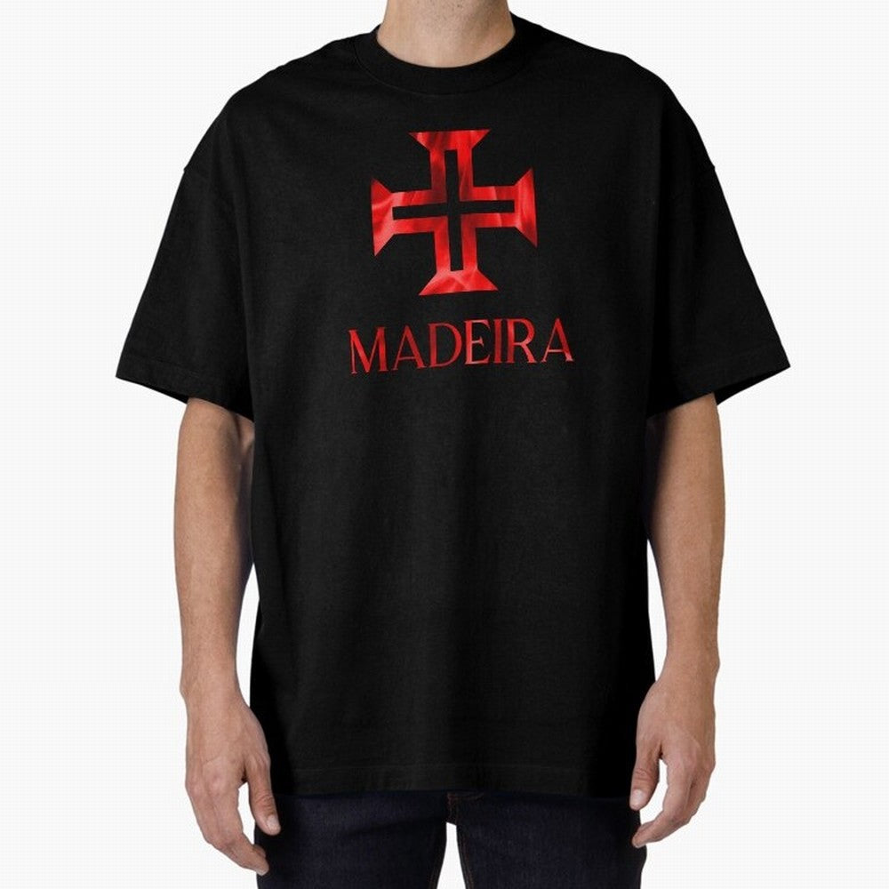 Madeira flames Oversized T-Shirt Show Match Day Excitement for Match Day Hype around FIFA World Cup 2026, Messi, Neymar and Mbappe, England, France and Netherlands, Champion Mindset, Group Stage Buzz, Knockout Tension and Passionate Fan Culture;