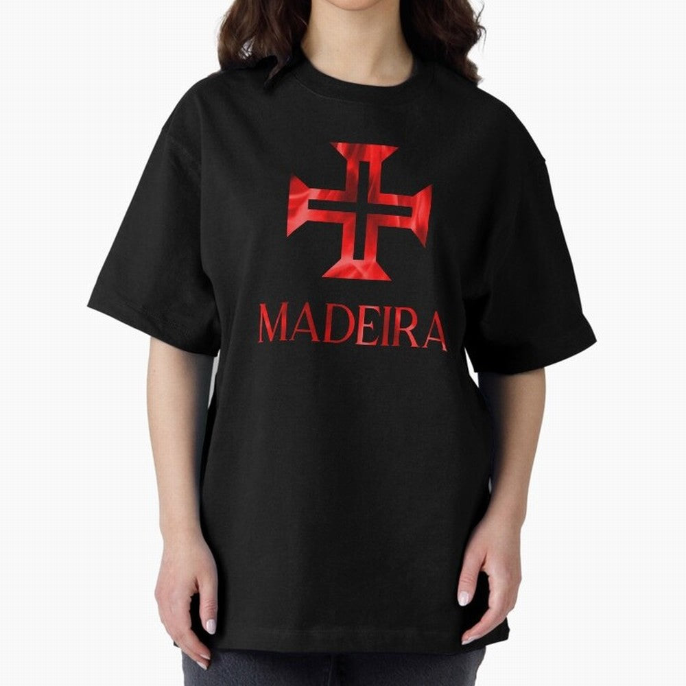 Madeira flames Oversized T-Shirt Show Match Day Excitement for Match Day Hype around FIFA World Cup 2026, Messi, Neymar and Mbappe, England, France and Netherlands, Champion Mindset, Group Stage Buzz, Knockout Tension and Passionate Fan Culture;