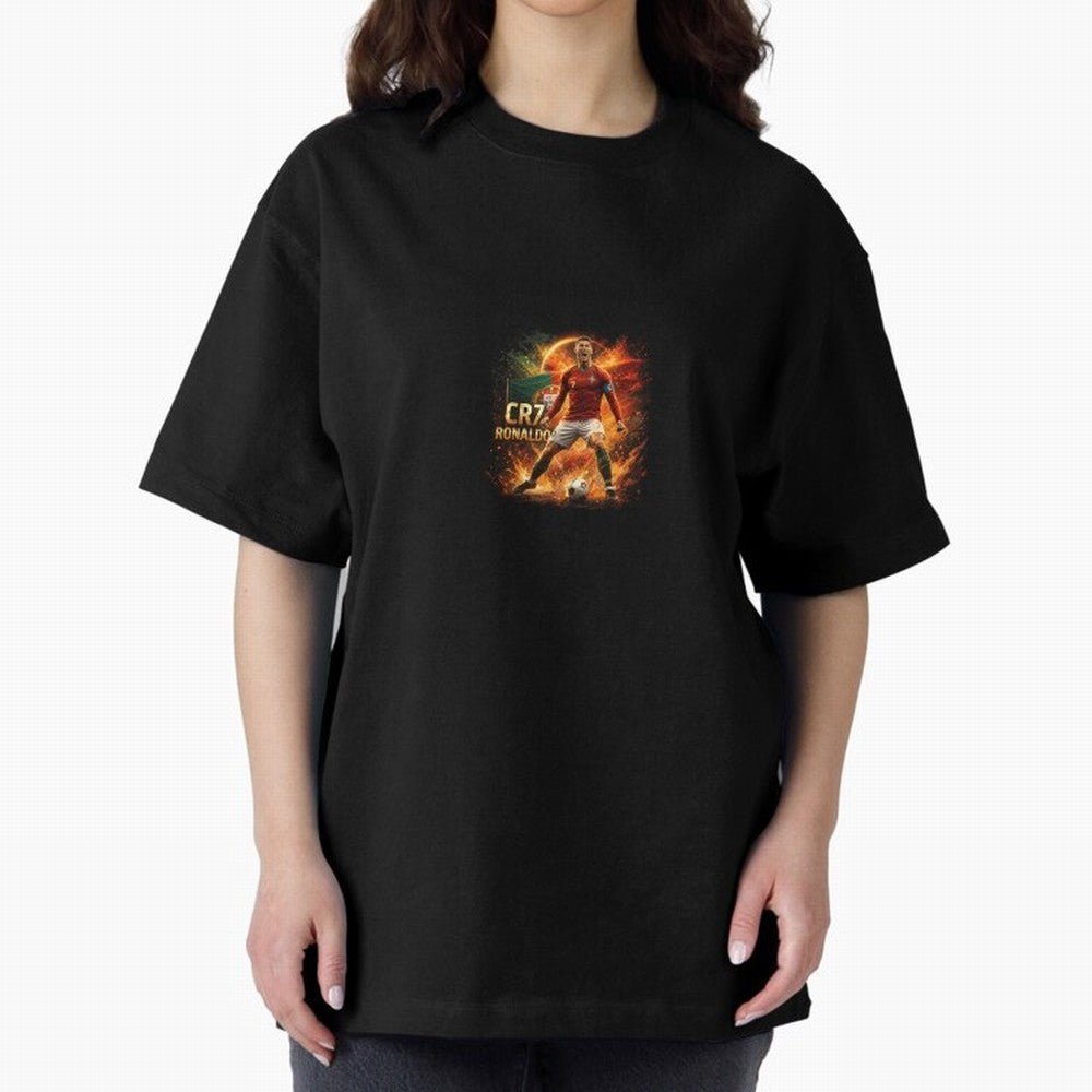 Cristiano Ronaldo Football Legend Artwork Oversized T-Shirt Fuel FIFA World Cup 2026 Featuring Haaland and Mbappe, England and Germany Energy, Stadium Memories, Football Loyalty, International Chants and Championship Tradition; Ideal for Passionate