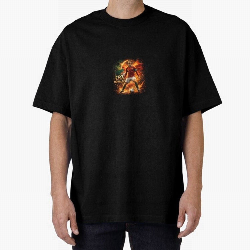 Cristiano Ronaldo Football Legend Artwork Oversized T-Shirt Fuel FIFA World Cup 2026 Featuring Haaland and Mbappe, England and Germany Energy, Stadium Memories, Football Loyalty, International Chants and Championship Tradition; Ideal for Passionate