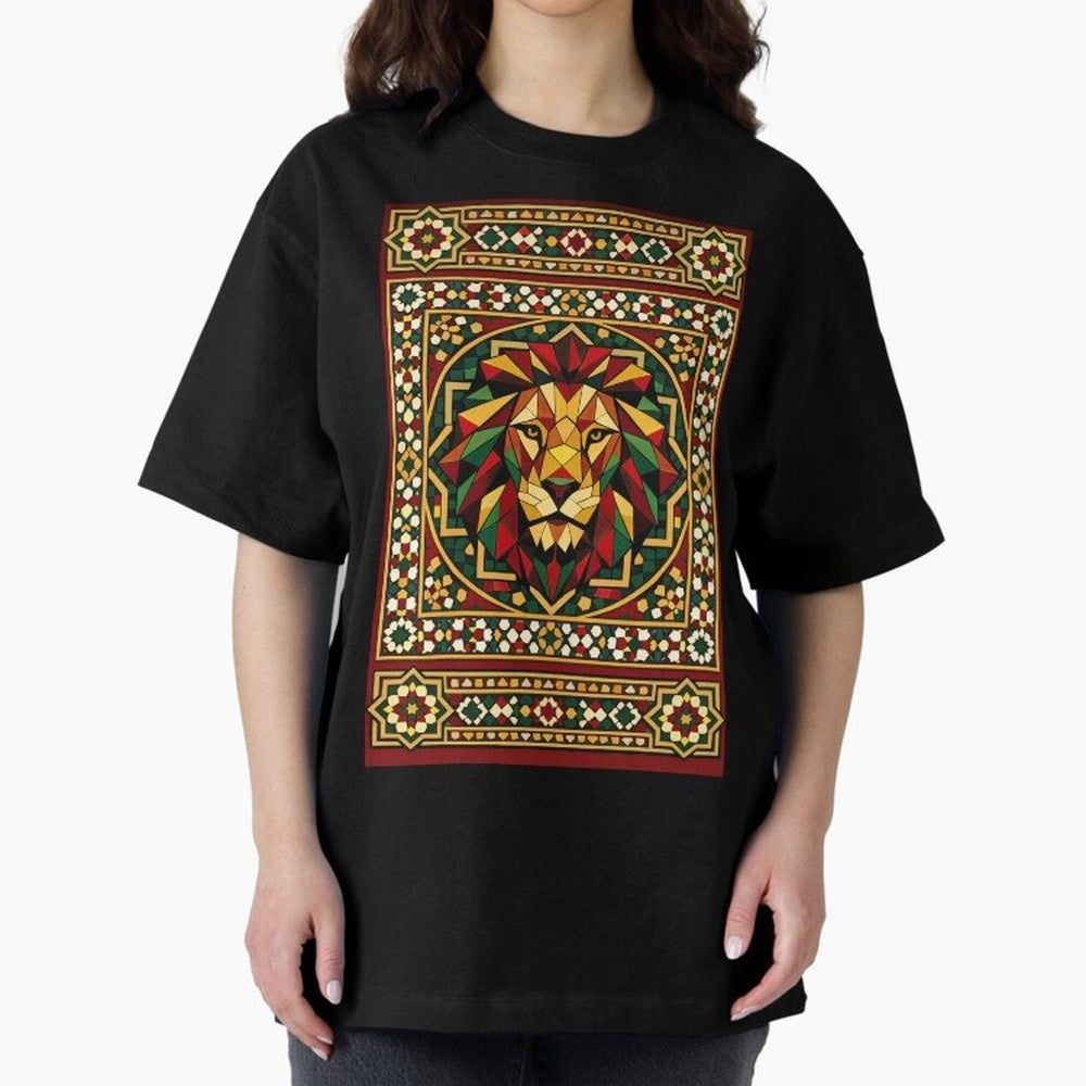 Portuguese Geometric Lion Portrait Oversized T-Shirt Bring a Champion Mindset to Match Day Hype around FIFA World Cup 2026 USA Canada Mexico, CR7 and Messi, Germany, Football History, Final Match Energy, Crowd Noise and Once in a Lifetime Moments;