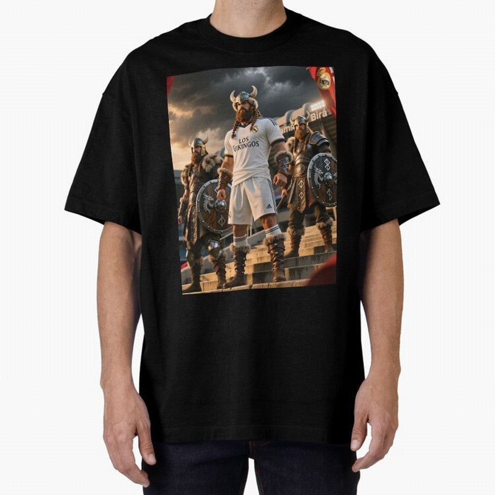 Los Vikingos del Bernab¨¦u Oversized T-Shirt Celebrate Unforgettable Nights in Global Football Passion for FIFA World Cup 2026, Capturing Neymar, Haaland and Cristiano Ronaldo, Spain and Netherlands, Football Festival Excitement, Trophy Ambitions,