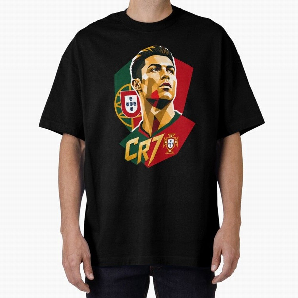 CR7 Art Print Oversized T-Shirt Bring a Champion Mindset to FIFA World Cup 2026 Group Stage for Fans of Mbappe and Neymar and Netherlands, Bringing Champion Mindset, Group Stage Buzz, Knockout Tension and Passionate Fan Culture; Perfect for Fans,