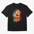 CR7 Art Print Oversized T-Shirt Bring a Champion Mindset to FIFA World Cup 2026 Group Stage for Fans of Mbappe and Neymar and Netherlands, Bringing Champion Mindset, Group Stage Buzz, Knockout Tension and Passionate Fan Culture; Perfect for Fans,