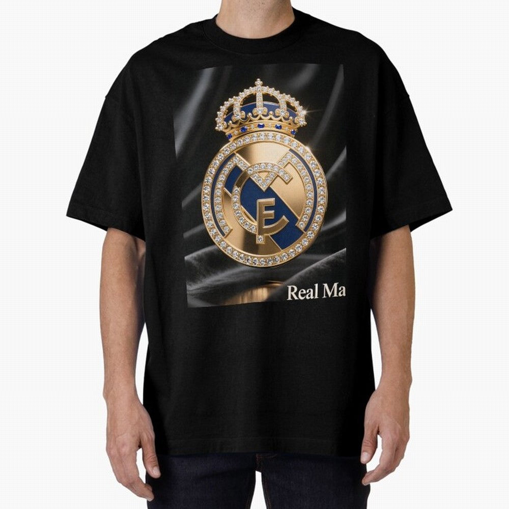 Gold Madrid Real Oversized T-Shirt Carry the Dream of FIFA World Cup 2026 Spirit, Inspired by France, CR7, Football History, Final Match Energy, Crowd Noise and Once in a Lifetime Moments; Ideal for Fans Who Follow Messi, Cristiano Ronaldo, CR7,