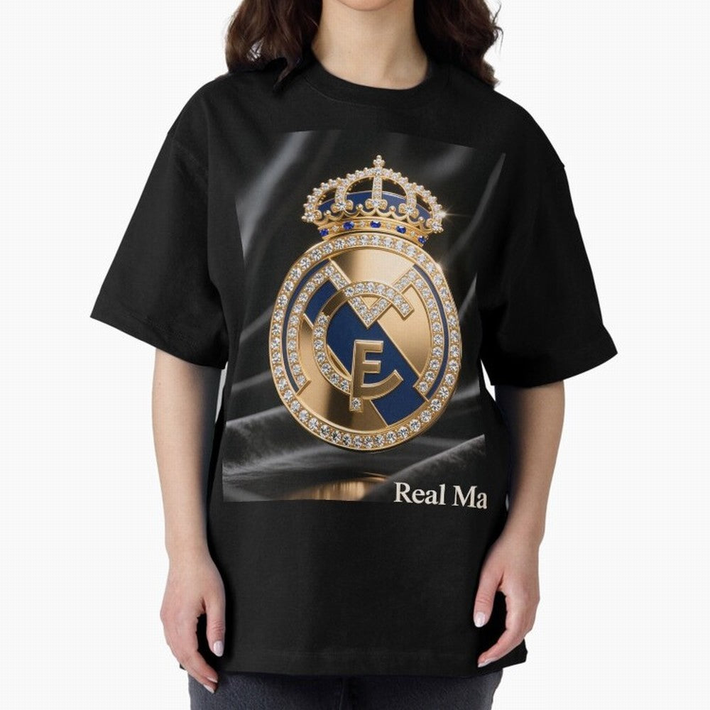 Gold Madrid Real Oversized T-Shirt Carry the Dream of FIFA World Cup 2026 Spirit, Inspired by France, CR7, Football History, Final Match Energy, Crowd Noise and Once in a Lifetime Moments; Ideal for Fans Who Follow Messi, Cristiano Ronaldo, CR7,