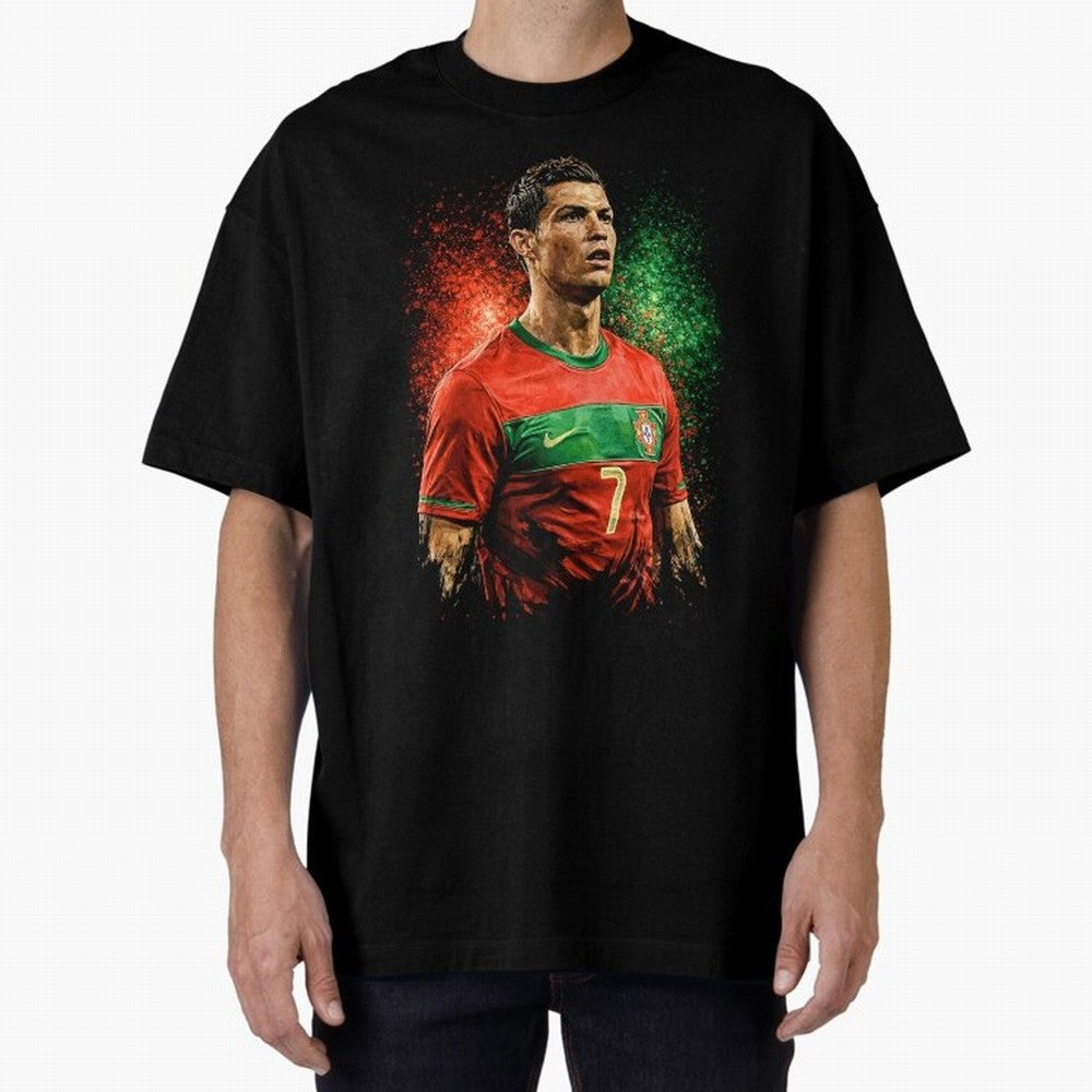 Cristiano Ronaldo Football Legend Oversized T-Shirt Celebrate Global Passion for Match Day Hype around FIFA World Cup 2026 USA Canada Mexico, Haaland and Mbappe, England and Germany, Global Supporter Spirit, Legendary Goals, National Colors and