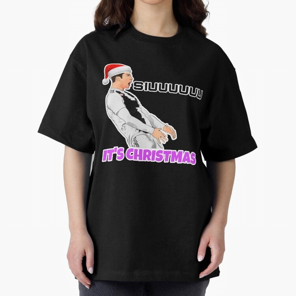 It¡¯s Christmas siuuu CR7 funny Oversized T-Shirt Live the Energy of Global Football Passion for FIFA World Cup 2026 USA Canada Mexico, Filled with CR7 and Messi, France and Portugal, Worldwide Fan Energy, Dramatic Goals, Stadium Lights and
