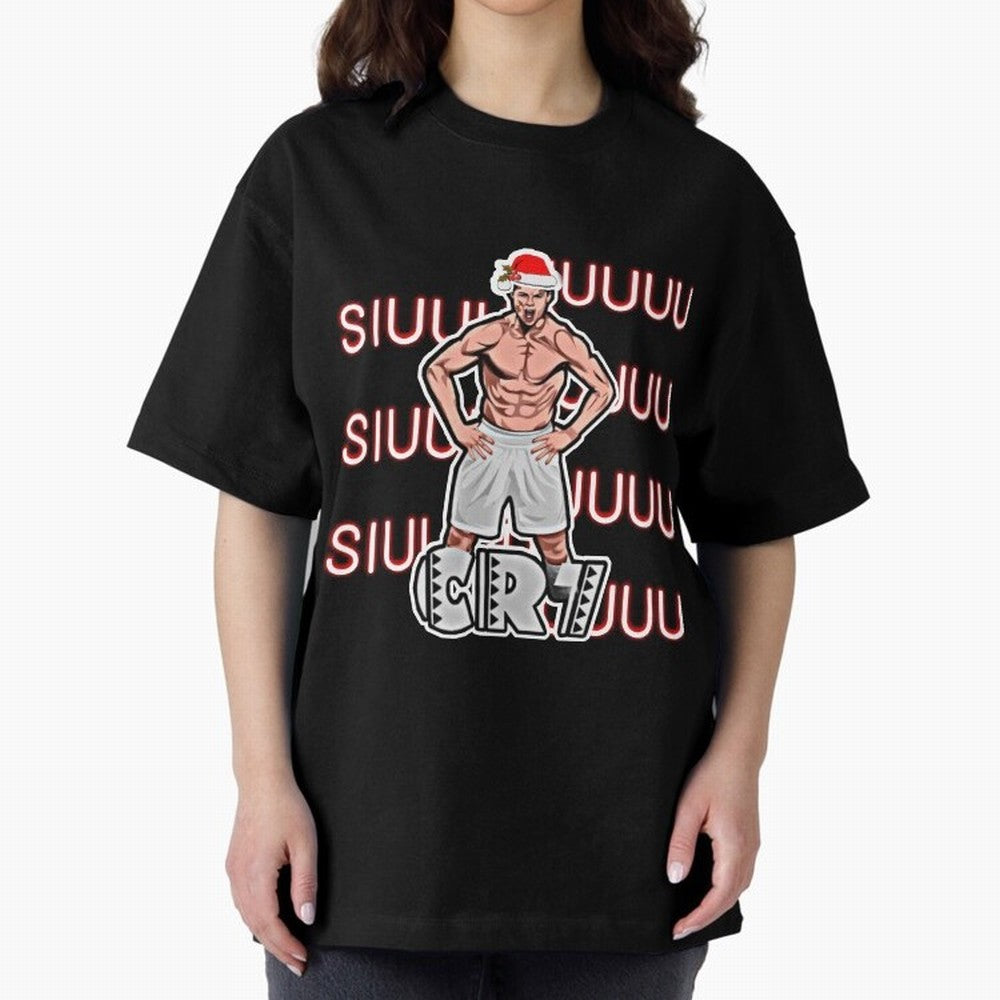 Siuuu cr7 christmas Oversized T-Shirt Fuel FIFA World Cup 2026 USA Canada Mexico Spirit, Celebrating France, Mbappe, Classic Soccer Heritage, Championship Pressure, Fan Loyalty and International Pride; Perfect for People Who Love Argentina, Brazil,