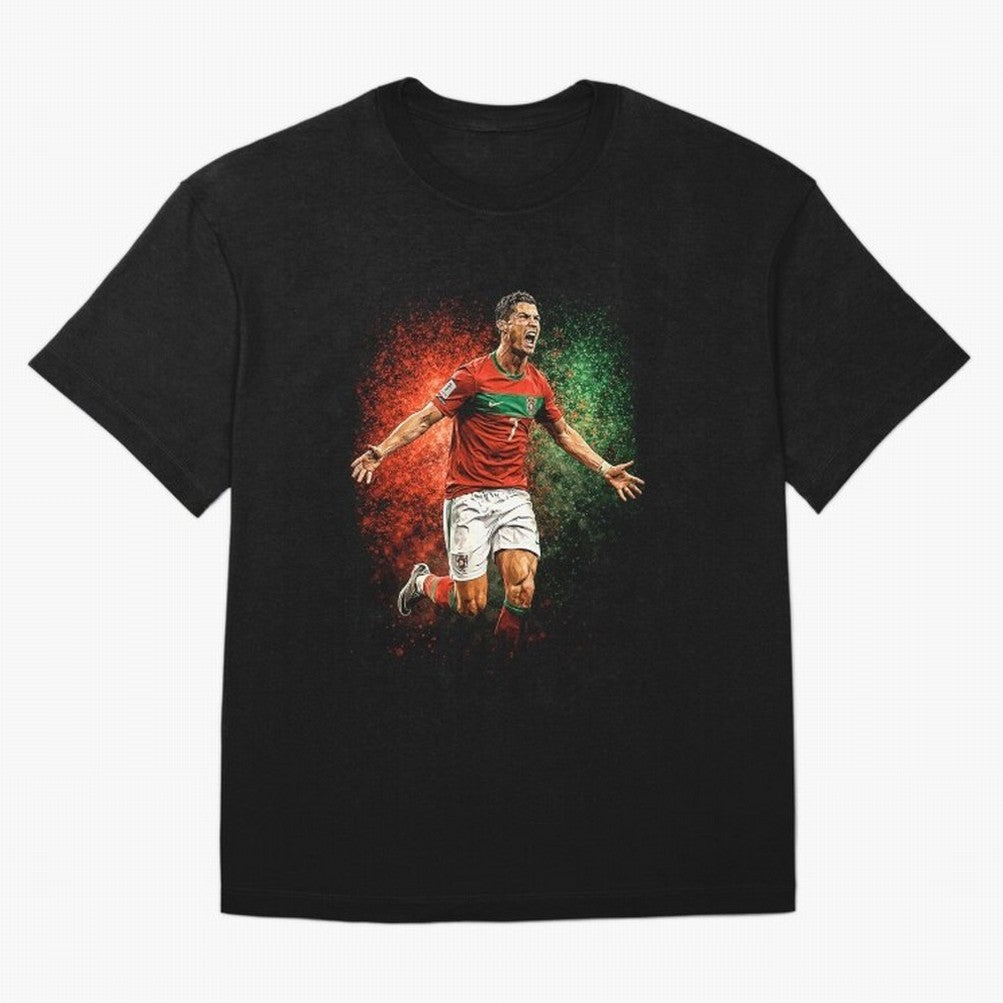 Cristiano Ronaldo Football Legend Oversized T-Shirt Honor the Football Icons of FIFA World Cup 2026 Group Stage for Fans of Messi, Neymar and Mbappe and Germany, Bringing Fan Favorite Moments, National Team Passion, Big Match Drama and Soccer
