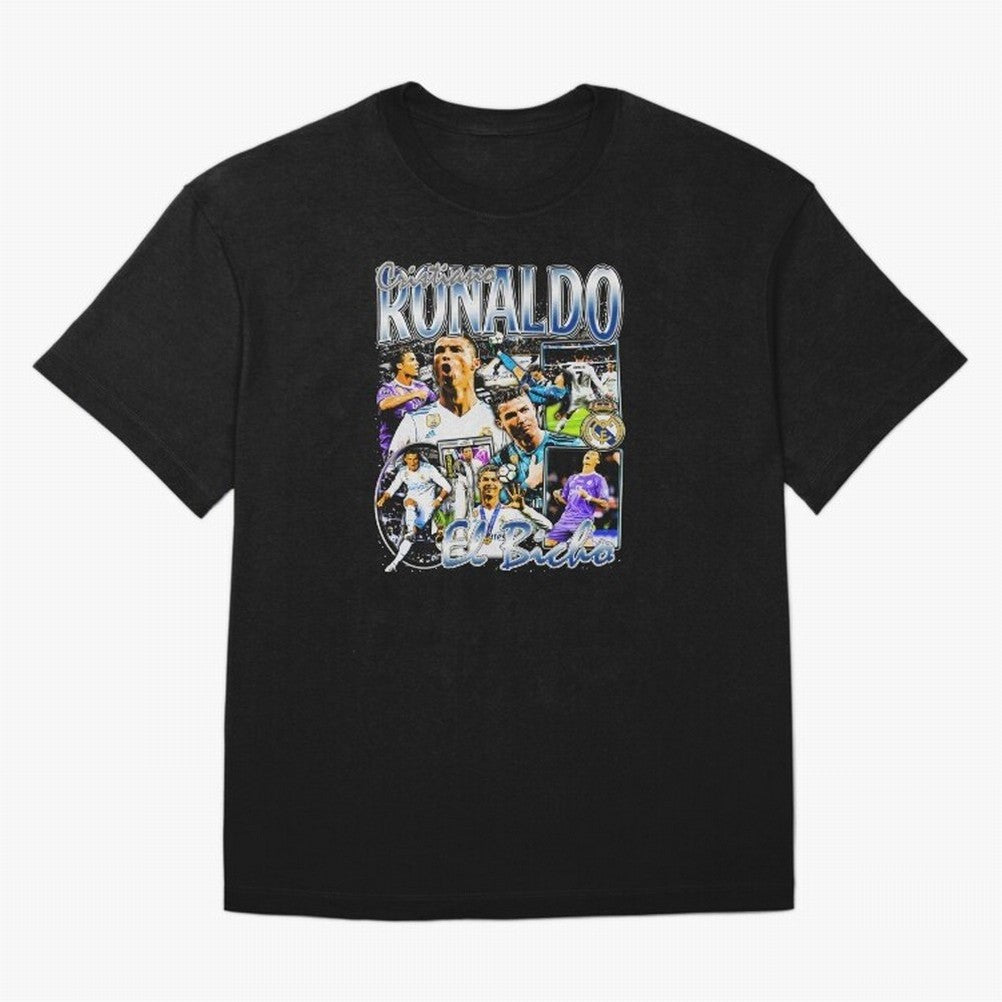 Cristiano Ronaldo El Bicho Oversized T-Shirt Celebrate Rivalries and Pride in FIFA World Cup 2026 Group Stage Spirit, Centered on France, Messi, CR7 and Mbappe, Global Supporter Spirit, Legendary Goals, National Colors and Tournament Celebration;