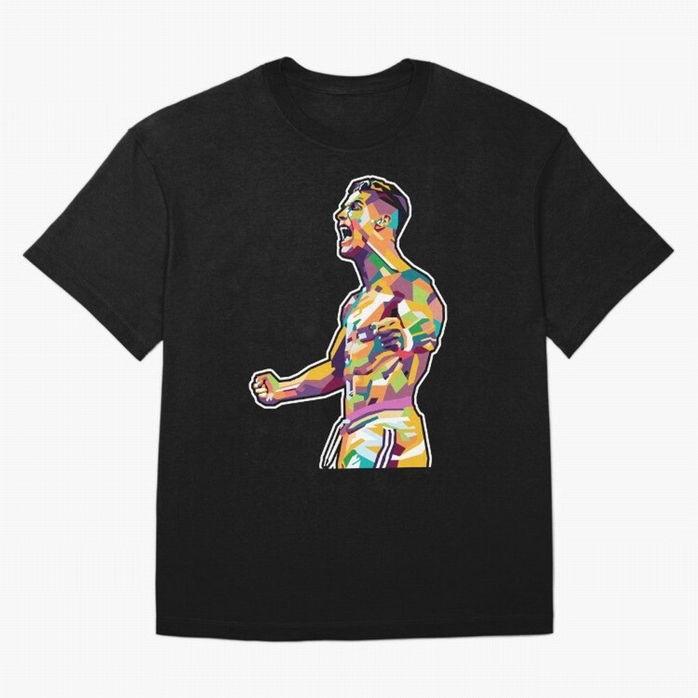 Cr7 Pop Art Oversized T-Shirt Celebrate the Road through the FIFA World Cup 2026 Group Stage Journey through CR7 and Messi Highlights, Argentina Pride, Champion Mindset, Group Stage Buzz, Knockout Tension and Passionate Fan Culture; Ideal for Fans