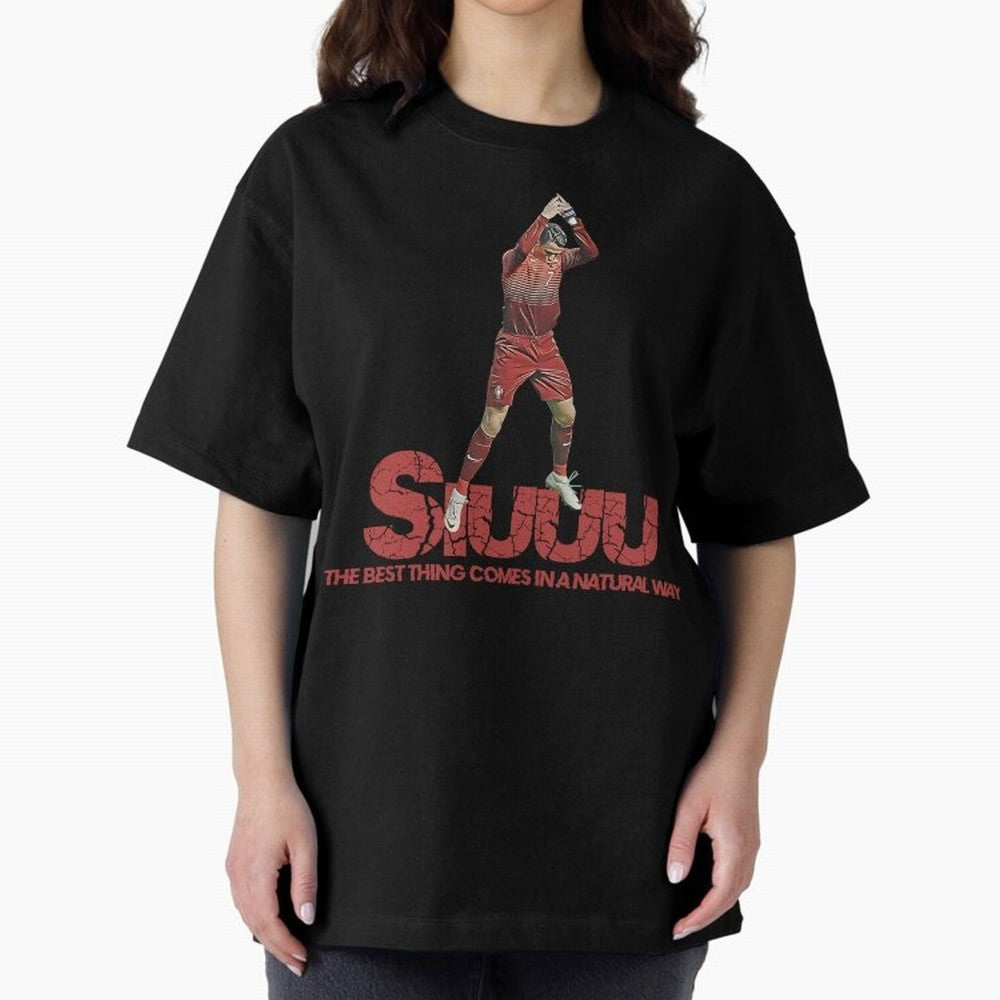 Cr7 Ronaldo Siuuu Oversized T-Shirt Discover FIFA World Cup 2026 for Fans of Haaland and Argentina, Bringing Global Supporter Spirit, Legendary Goals, National Colors and Tournament Celebration; Ideal for Passionate Fans Who Love Underdog Stories,