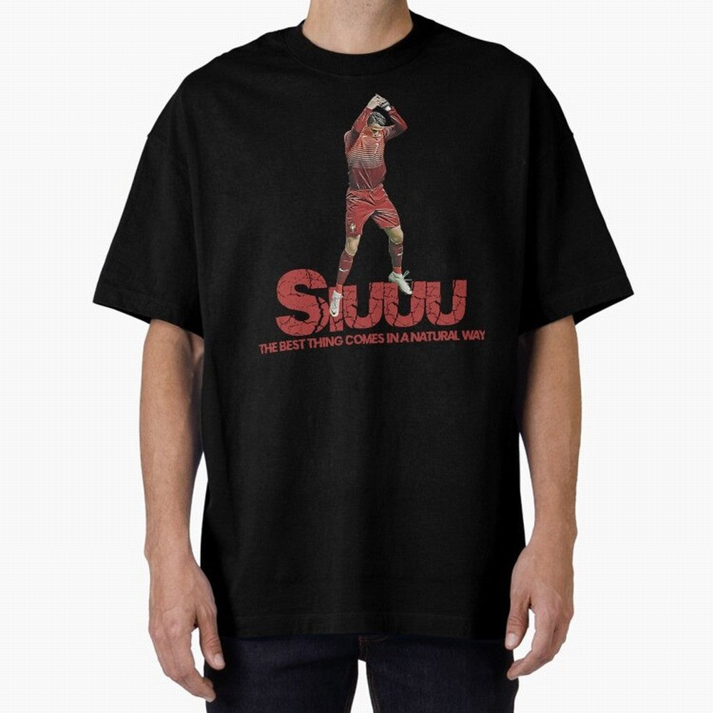Cr7 Ronaldo Siuuu Oversized T-Shirt Discover FIFA World Cup 2026 for Fans of Haaland and Argentina, Bringing Global Supporter Spirit, Legendary Goals, National Colors and Tournament Celebration; Ideal for Passionate Fans Who Love Underdog Stories,