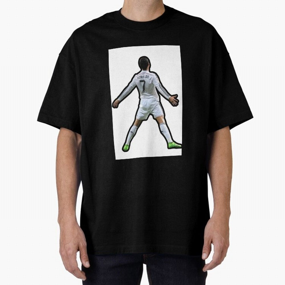 Cristiano Ronaldo Suii Sticker Oversized T-Shirt Show Passion for the Stars of FIFA World Cup 2026 USA Canada Mexico Spirit, Connected to Argentina, France and Brazil, Neymar, Haaland and Cristiano Ronaldo, Global Supporter Spirit, Legendary Goals,