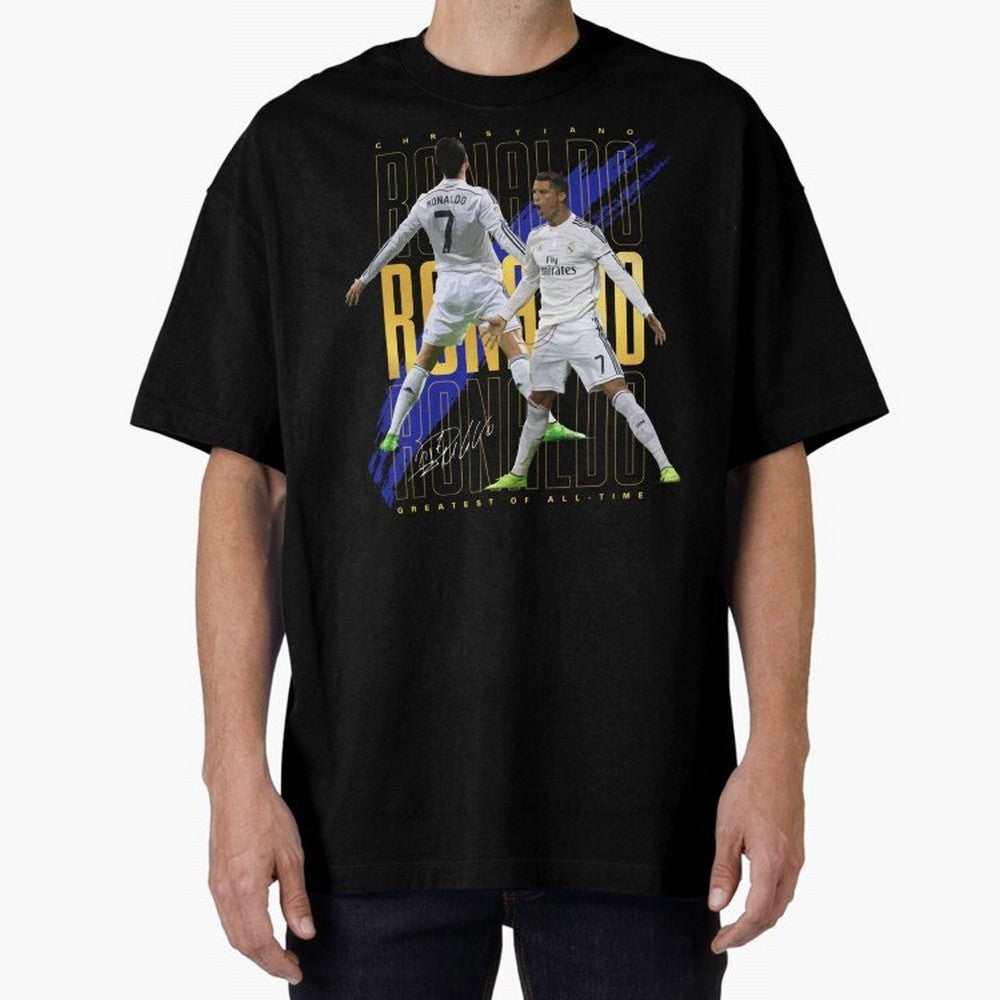 Cristiano Ronaldo Suuiii! Greatest Of All Time Oversized T-Shirt Embrace Match Day Hype around FIFA World Cup 2026 Group Stage, Messi, Neymar and Mbappe, Spain, Classic Soccer Heritage, Championship Pressure, Fan Loyalty and International Pride;