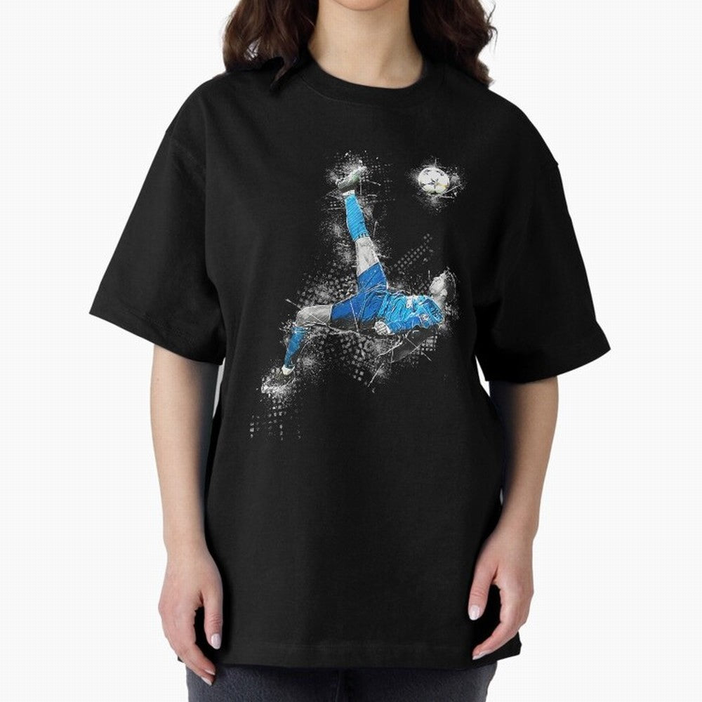 Cristiano Ronaldo Oversized T-Shirt Refresh FIFA World Cup 2026 Group Stage Spirit, with Germany, Cristiano Ronaldo, Haaland and CR7, Championship Spirit, Famous Goals, Roaring Crowds and International Football Unity; Ideal for Football Dads,