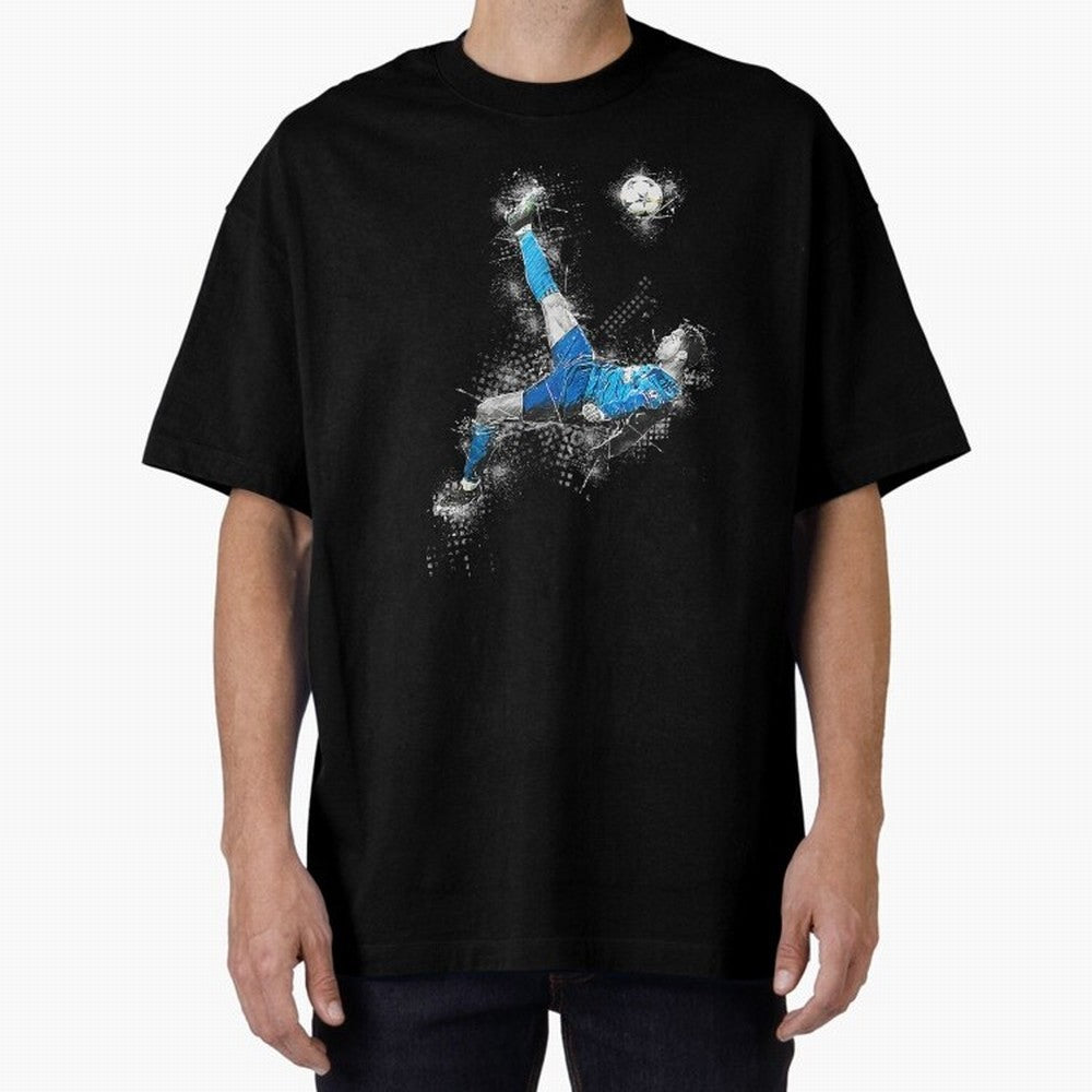 Cristiano Ronaldo Oversized T-Shirt Refresh FIFA World Cup 2026 Group Stage Spirit, with Germany, Cristiano Ronaldo, Haaland and CR7, Championship Spirit, Famous Goals, Roaring Crowds and International Football Unity; Ideal for Football Dads,