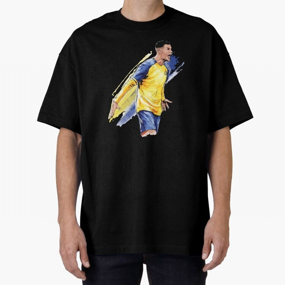 Ronaldo Al-Nassr 2022 Oversized T-Shirt Fuel Match Day Hype around FIFA World Cup 2026 USA Canada Mexico, CR7 and Messi, Argentina, France and Brazil, Classic Soccer Heritage, Championship Pressure, Fan Loyalty and International Pride; Ideal for