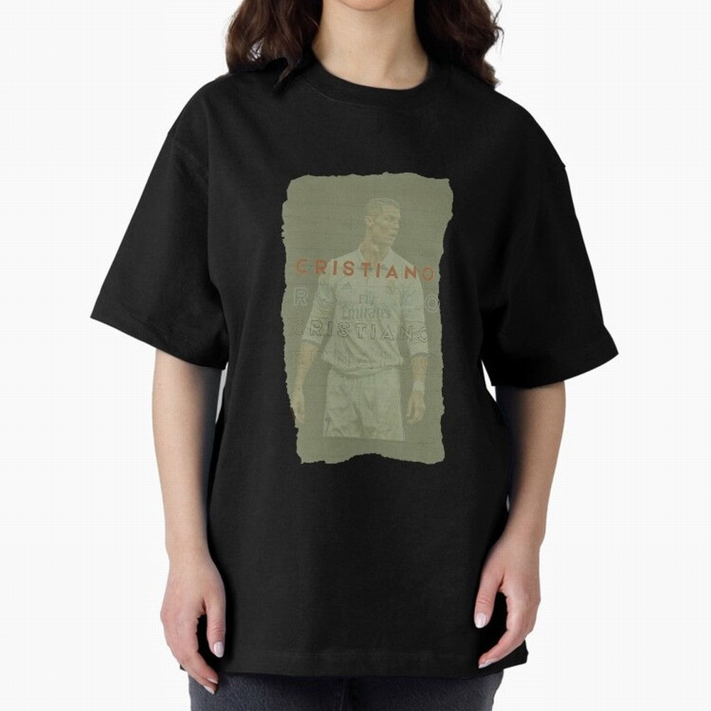 Classic Cristiano Ronaldo Oversized T-Shirt Show Your Stadium Side during Global Football Passion for FIFA World Cup 2026 USA Canada Mexico, Inspired by Mbappe and Neymar, Portugal, Goal Celebration Energy, Supporter Heritage, Football Icons and