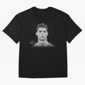 Cristiano Ronaldo T-Shirt Big Face Young Ronaldo - Black and White Oversized T-Shirt Showcase the FIFA World Cup 2026 Group Stage Journey through Mbappe and Neymar Highlights, England Pride, Game Day Rituals, Football Legends, Country Pride and the