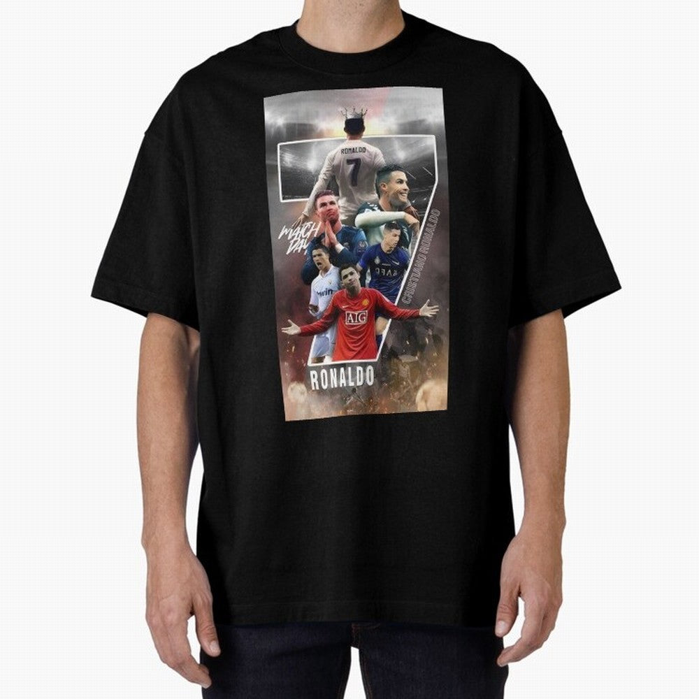 Cr7 wallpaper Oversized T-Shirt Celebrate National Team Dreams in FIFA World Cup 2026 Group Stage Inspired by Cristiano Ronaldo, Haaland and CR7, France Energy, Vintage Soccer Flavor, Modern Football Stars, National Flags and Final Night Emotion;