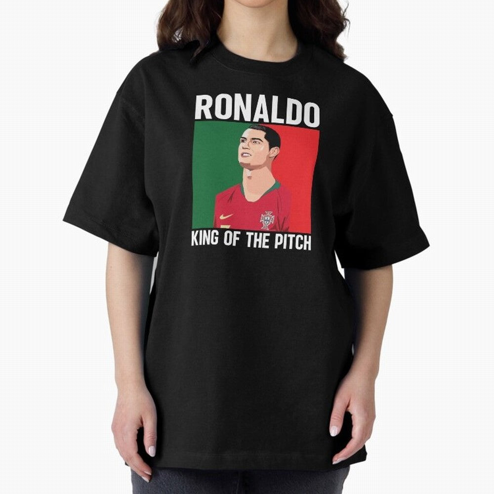 Ronaldo: King Of The Pitch Oversized T-Shirt Join the Countdown to FIFA World Cup 2026 Driven by Cristiano Ronaldo, Spain and Netherlands Energy, Champion Mindset, Group Stage Buzz, Knockout Tension and Passionate Fan Culture; Perfect for Fans,