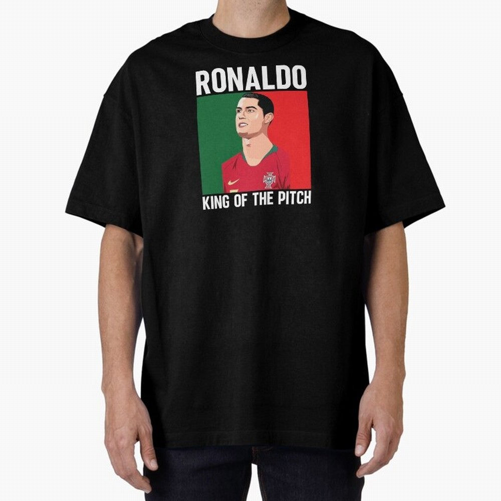 Ronaldo: King Of The Pitch Oversized T-Shirt Join the Countdown to FIFA World Cup 2026 Driven by Cristiano Ronaldo, Spain and Netherlands Energy, Champion Mindset, Group Stage Buzz, Knockout Tension and Passionate Fan Culture; Perfect for Fans,