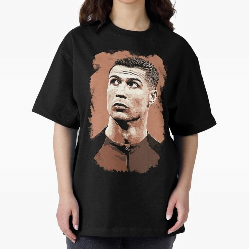 Cristiano Ronaldo Vexel Painting Oversized T-Shirt Enjoy the FIFA World Cup 2026 Group Stage Journey through Cristiano Ronaldo Highlights, Netherlands Pride, Football Festival Excitement, Trophy Ambitions, Country Rivalries and Star Player Buzz;